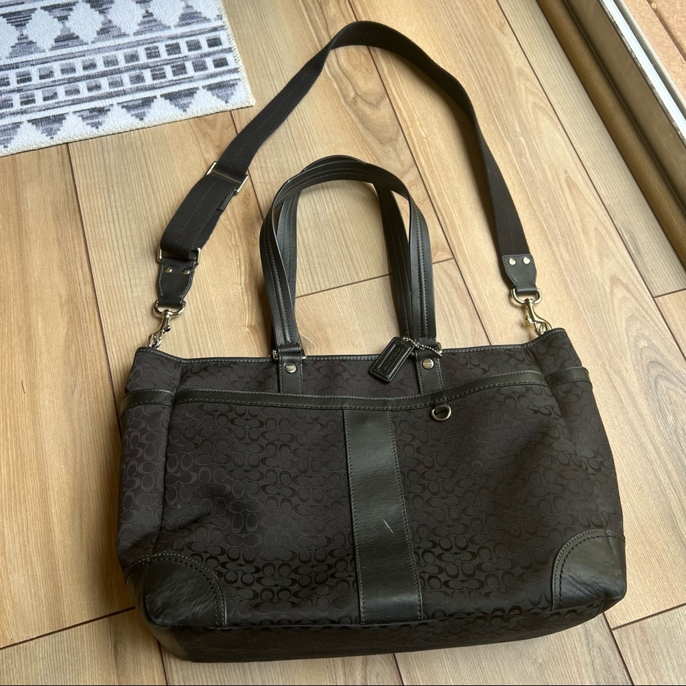 Coach Black and green Tote Bag